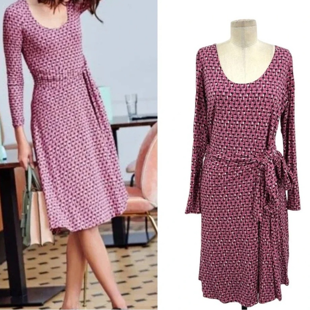 Boden Silvia Faux Wrap Jersey Knit dress size 10P